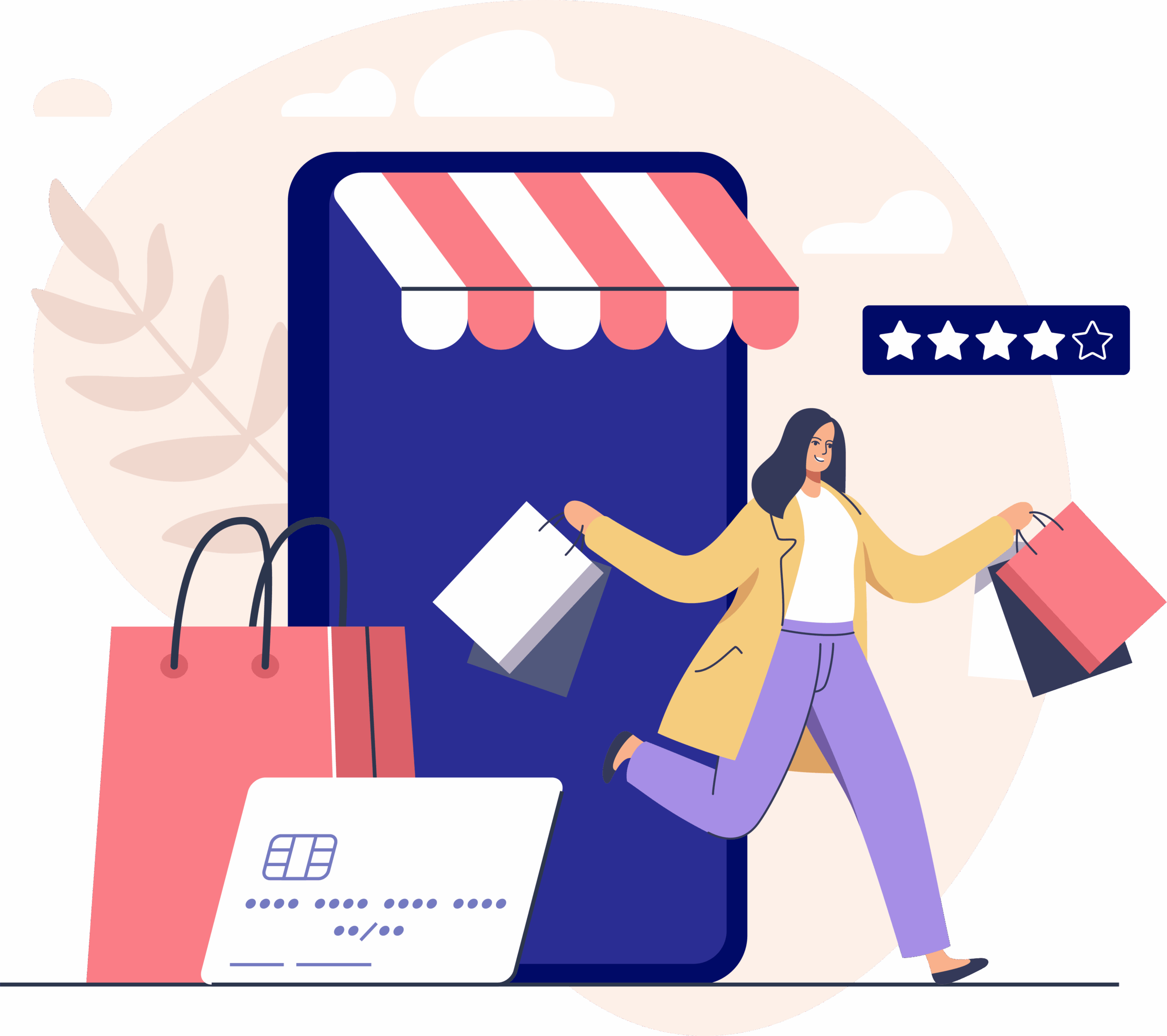 woman online shopping